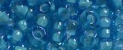 (image for) TOHO Size 6/o Round Seed Bead-White Lined Aqua Transparent 6T931