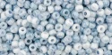 (image for) TOHO 11/o Round-White/Blue Marbled Opaque. 11T1205