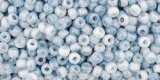 (image for) TOHO 11/o Round-White/Blue Marbled Opaque. 11T1205