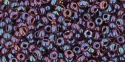 (image for) TOHO 15/o Round Seed Bead-Black Lined Amethyst Rainbow. 15T251