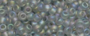 TOHO 15/o Round-Light Black Diamond Transparent Rainbow Matte