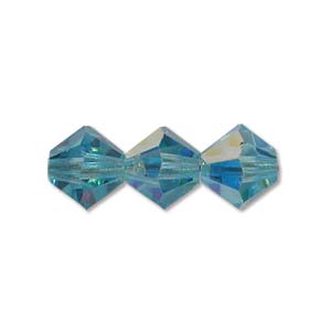 Preciosa Crystal-4mm Bicone Aquamarine AB
