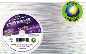 SoftFlex Extreme Beading Wire - Medium .925 Sterling Silver 30ft.