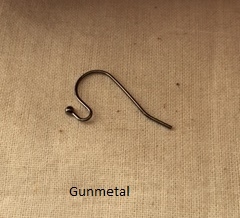 Gunmetal Plate - Ear Wire w/ Ball End