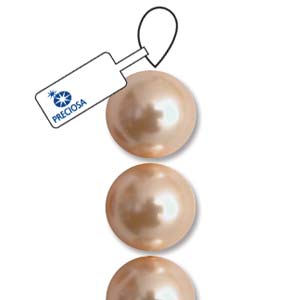 (image for) Preciosa Maxima Crystal Pearls-6mm Peach * 21 Bead Strand