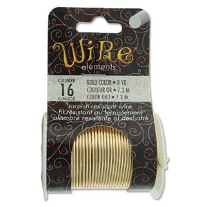 Tarnish Resistant Wire - 16 Gauge Gold * 8 Yard Spool