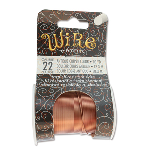 Tarnish Resistant Wire - 22 Gauge Antique Copper * 20 Yard Spool - Click Image to Close