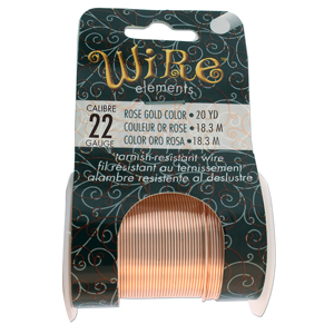 Tarnish Resistant Wire - 22 Gauge Rose Gold * 20 Yard Spool