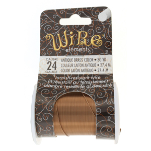 Tarnish Resistant Wire - 24 Gauge Antique Brass * 30 Yard Spool - Click Image to Close