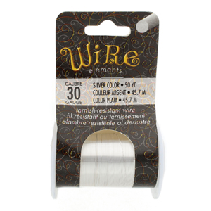 Lacquered Tarnish Resistant Wire - 30 Gauge Silver * 50 Yard Spool