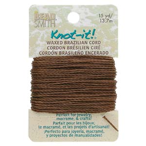 KNOT-IT! 2-Ply Polyester Waxed Cord * BROWN * 15 Yards