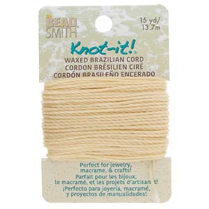 KNOT-IT! 2-Ply Polyester Waxed Cord * CREAM * 15 Yards