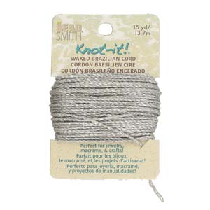 KNOT-IT! 2-Ply Polyester Waxed Cord * METALLIC SILVER * 15 Yards