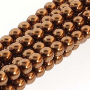 Czech Glass 3mm Round-Glass Pearls, Antique Gold * 150 Bead Strand