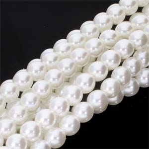 Czech Glass 4mm Round-Glass Pearls, WHITE  * 120 Bead Strand