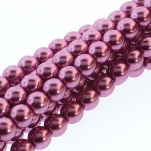 Czech Glass 4mm Round-Glass Pearls, Fuchsia  * 120 Bead Strand