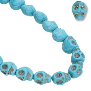 Synthetic Turquoise Skull Bead * 10 x 12 mm TURQUOISE