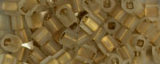 Toho 4mm Cube-Bronze Lined Crystal Matte