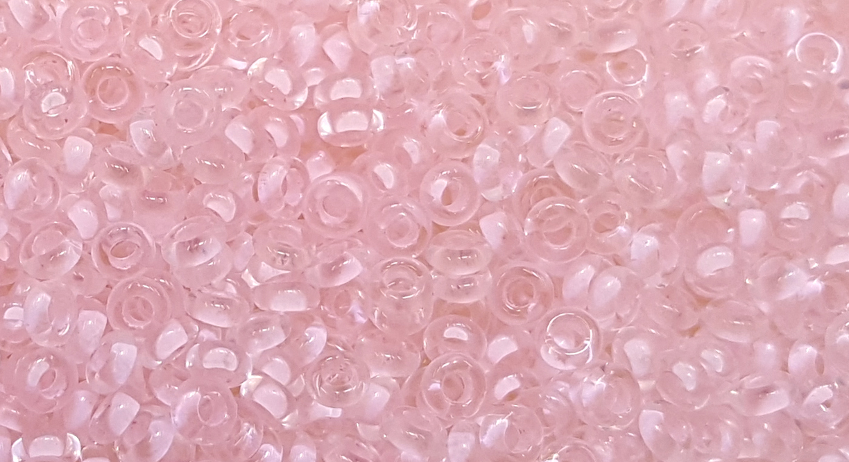 TOHO 11/o Demi Round, Light Pink Lined Crystal, color # 11TD-967