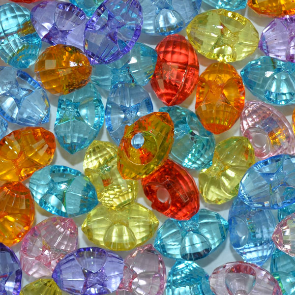 Acrylic Bead - 15x20mm Oval Beads- Translucent Color Mix * Approximately 25 Beads