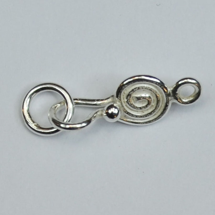 Bali Silver Hook & Eye - Small with Spiral * 5 Sets