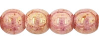 (image for) Czech 3mm Round-Opaque Pink Topaz Luster