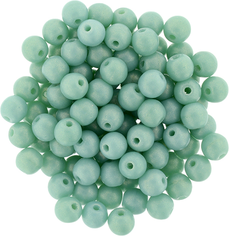 Czech 4mm Round-Sueded Gold Turquoise