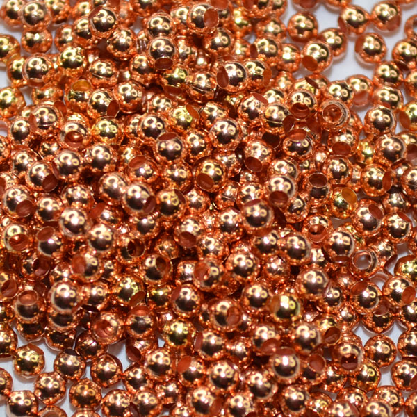 Copper Plate - 2mm Round Bead - 100pc - Click Image to Close