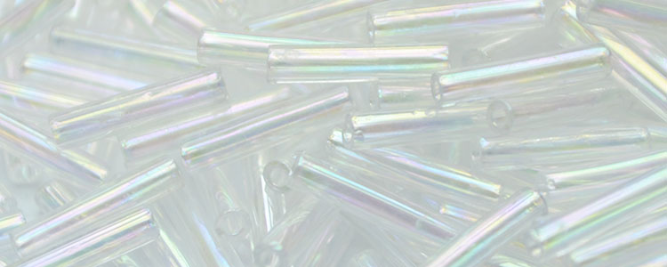 TOHO #2 Bugle Bead-Crystal Transparent Rainbow