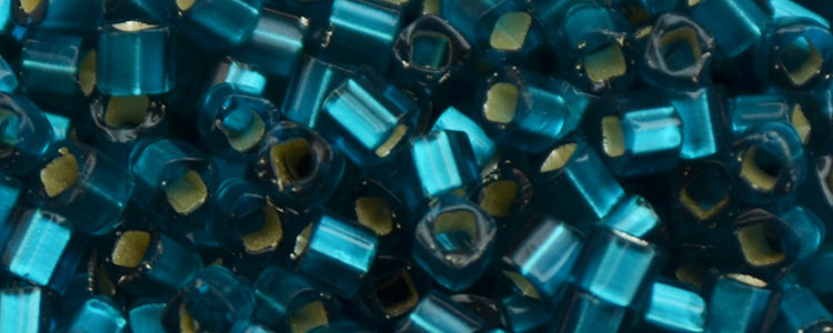 TOHO 1.5mm Cube Beads-Blue Zircon Silver Lined Matte