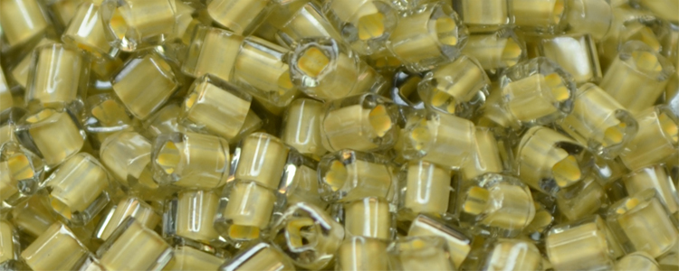 TOHO 1.5mm Cube Beads-Beige Lined Crystal