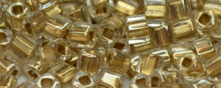 TOHO 1.5mm Cube Beads-Bronze Lined Crystal #T1.5C989