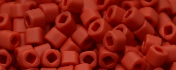 TOHO 2mm Cube-Red Matte Opaque