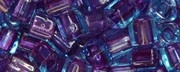 (image for) TOHO 4mm Cube Shape Seed Beads-Purple Lined Aqua