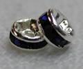 (image for) 4mm Silver Plate Rhinestone Rondelle-Montana Blue-100 pack