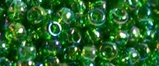 (image for) TOHO Size 11/o Round Seed Bead-Avocado Green Transparent Rainbow. 11T167B-250