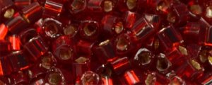 TOHO 2mm Cube Shape Seed Beads-Dark Ruby Silver Lined (image for) TOHO 2mm Cube Shape Seed Beads-Dark Ruby Silver Lined