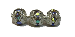 (image for) 6mm Rhinestone Round-Silver Crystal AB-100 pack