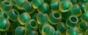 (image for) TOHO Size 8/o Round Seed Bead-Dark Green Lined Topaz Matte. 8T242FM-100
