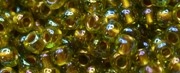 (image for) TOHO Size 8/o Round Seed Bead-Bronze Lined Peridot Rainbow. 8T996-250