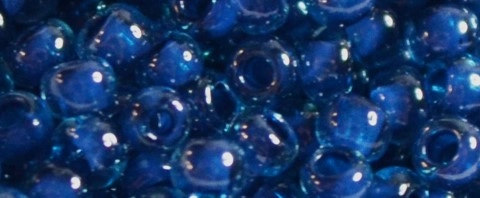 (image for) TOHO Size 15/o Round Seed Bead-Dark Blue Lined Aqua Transparent. 15T932-100