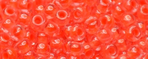 (image for) TOHO 11/o Round Seed Bead-Neon Salmon Lined Crystal #11T803-250