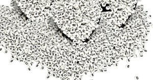 (image for) Plastic Letter Bead-White with Black Numbers *Approximately 3600 Beads