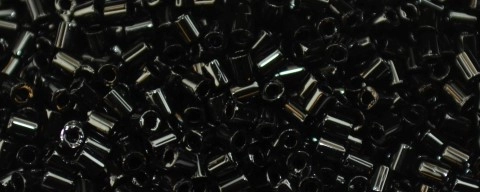 (image for) TOHO Size 1/2 Bugle Bead. 2mm Length-Jet Black Opaque. 100 Gram Bag