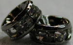 (image for) 6mm Gunmetal Plate Rhinestone Rondelle-Crystal -100 pack