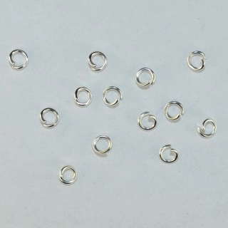 (image for) Silver Plated Brass-4x1mm Jump Ring-250g