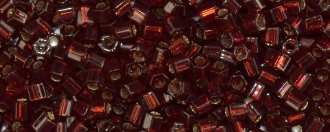 (image for) TOHO Size 8/o Hexagon Shape Seed Bead-Garnet Silver Lined * 250 Gram Bag