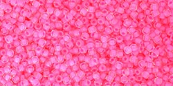 (image for) TOHO 11/o Round Seed Bead-Neon Pink Lined Crystal Matte #11T971-250