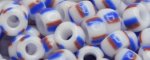 (image for) TOHO Size 8/o Round Seed Bead-Red/Blue/White Stripe. 8TL3-106-100