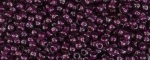 (image for) TOHO Size 15/o Round Seed Bead-Magenta Lined Black Diamond. 15T1076-100